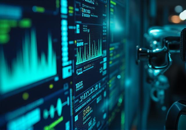 Nærbilde av et kontrollpanel som viser diagnostiske data for et automasjonssystem